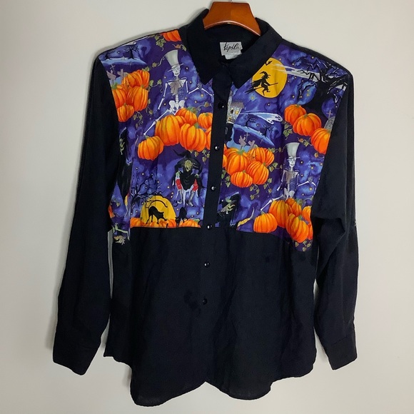 Tap & Co *Vintage* Black Halloween Shirt Size 16 - Picture 6 of 6